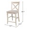 International Concepts Vineyard Counter Height Stool, 24" Seat Height, Unfinished S-142 - alternate 8